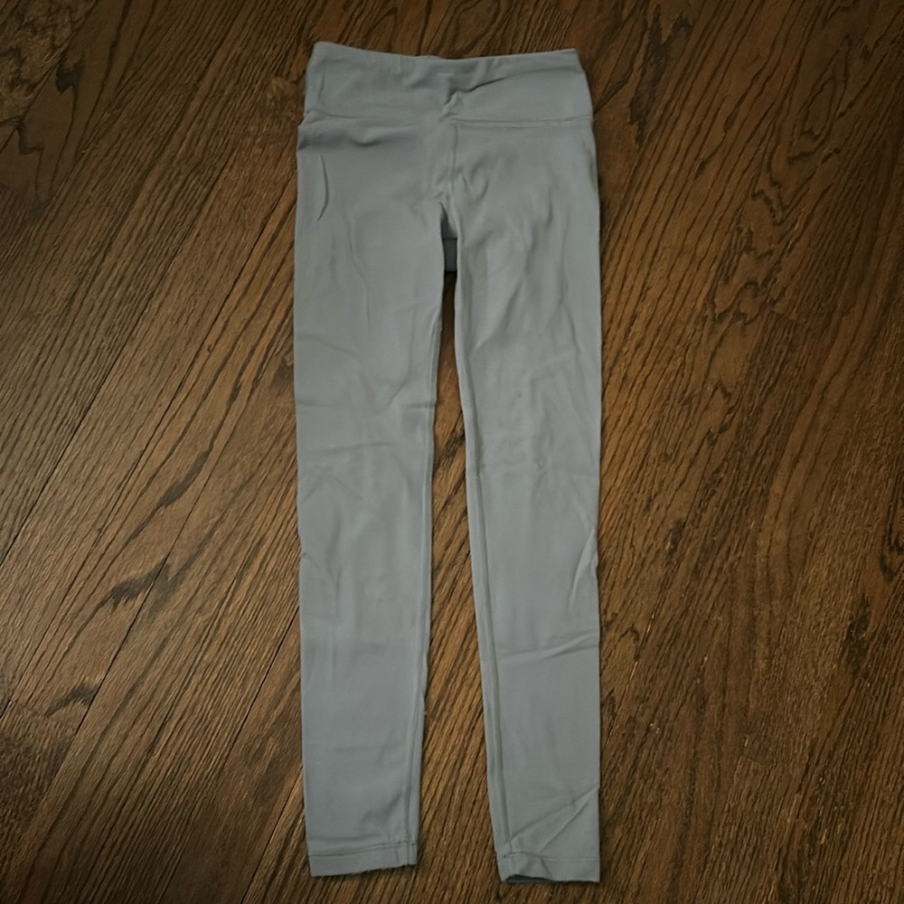 Athleta Girls Chit Chat Leggings size 8-10 powder green/gray